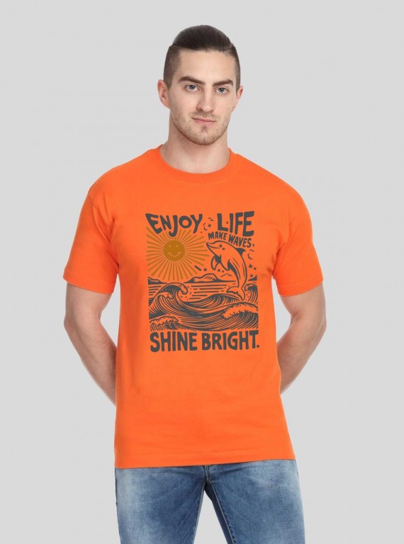 Men’s Orange Shine Bright Printed T-Shirt