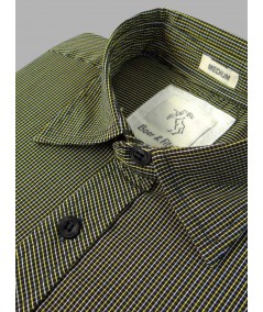 Yellow Checked Slim Fit Full Sleeve Shirt for Men – Casual & Smart by Boer and Fitch