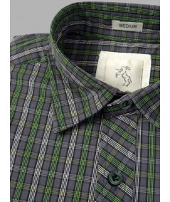 Soft Green Checked Slim Fit Full Sleeve Shirt for Men – Casual & Smart by Boer and Fitch