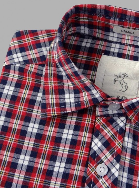 Red Checked Slim Fit Full Sleeve Shirt for Men – Casual & Smart by Boer and Fitch