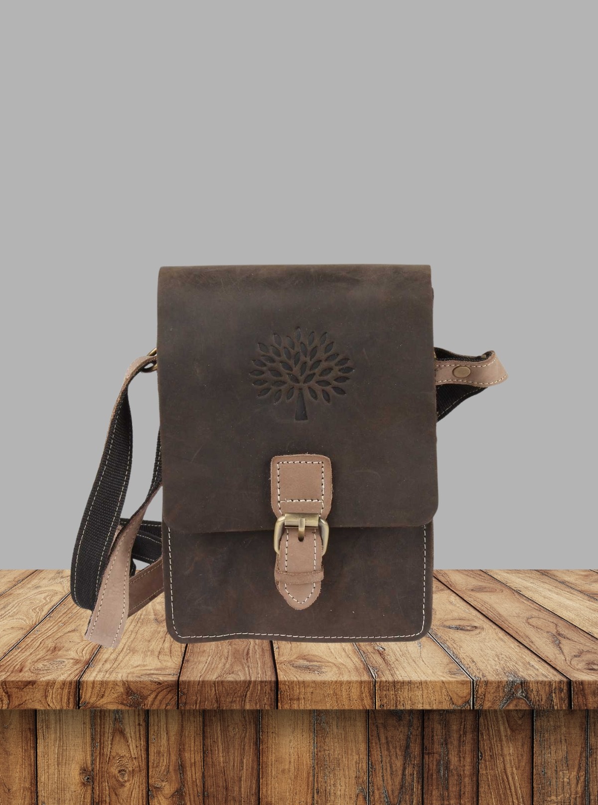 Dark Grey Leather Bag