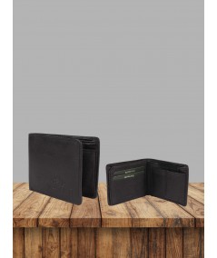 Men’s Black Two Fold Leather Wallet by Boer and Fitch – Classic & Durable