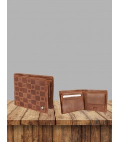 Men’s Brown Square Printed Leather Wallet by Boer and Fitch – Premium Style