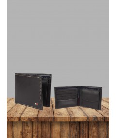 Men’s Black Stitched Designer Leather Wallet by Boer and Fitch – Elegant & Durable