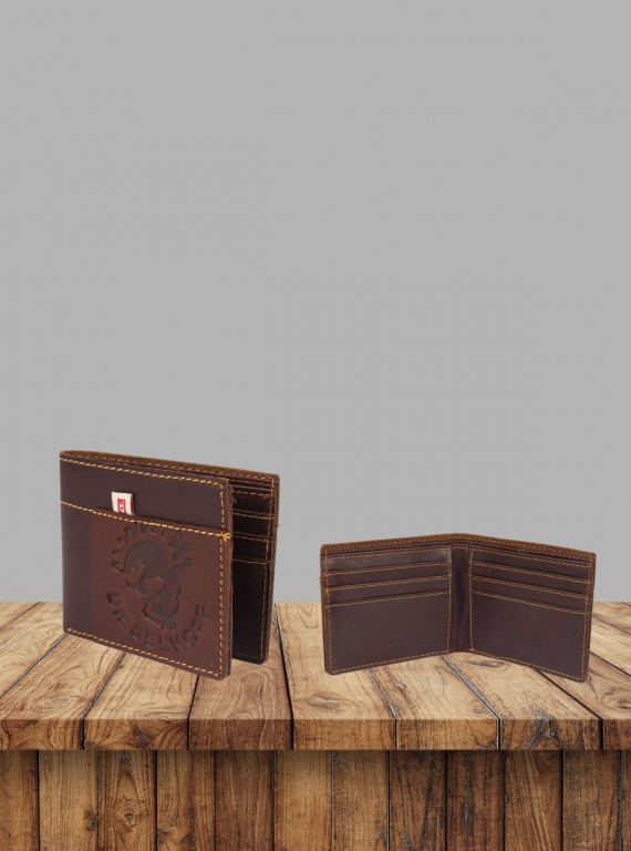 Men’s Brown Designer Stitch Leather Wallet by Boer and Fitch – Stylish & Premium