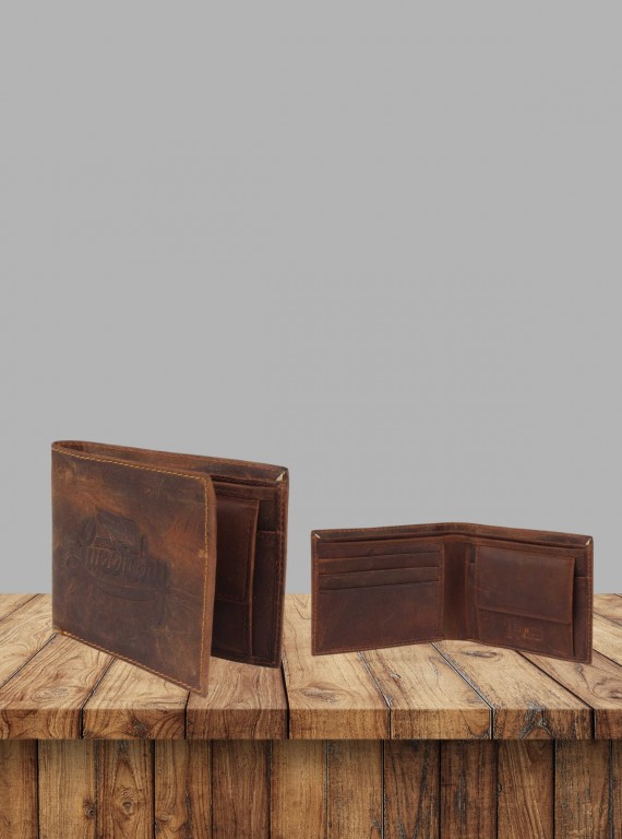 Men’s Faded Brown Leather Wallet by Boer and Fitch – Stylish & Durable