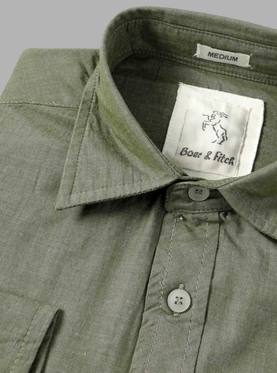 Forest Green Slim Fit Full Sleeve Cotton Shirt for Men – Casual & Smart by Boer and Fitch