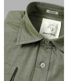 Forest Green Slim Fit Full Sleeve Cotton Shirt for Men – Casual & Smart by Boer and Fitch
