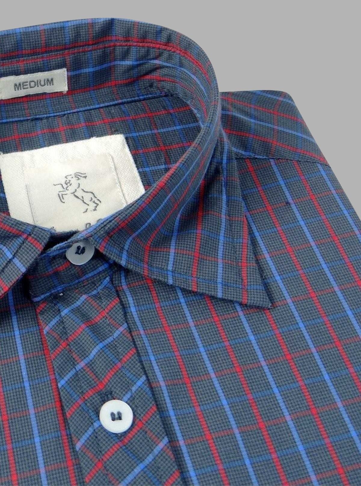 Grey Multi-Color Checked Slim Fit Full Sleeve Shirt for Men – Casual & Smart by Boer and Fitch