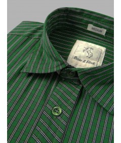 Green Micro Checked Half Sleeve Shirt for Men – Casual Style by Boer and Fitch