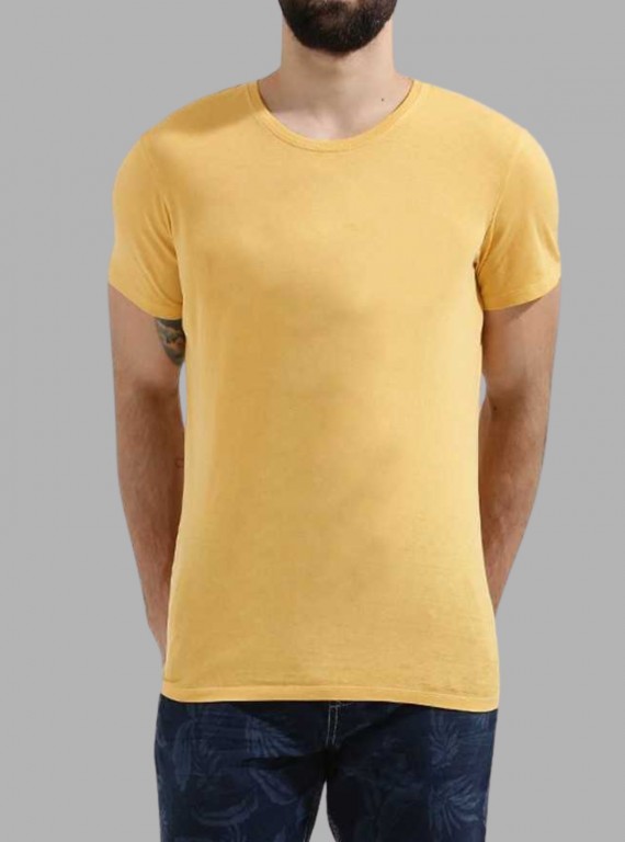 Mustard Crew Neck T-Shirt for Men – Boer and Fitch