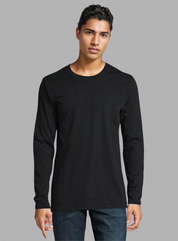 Black Long Sleeve Round Neck T-Shirt – Boer and Fitch