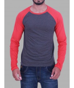 Red Contrast Raglan T-Shirt for Men – Casual Cotton Tee by Boer and Fitch
