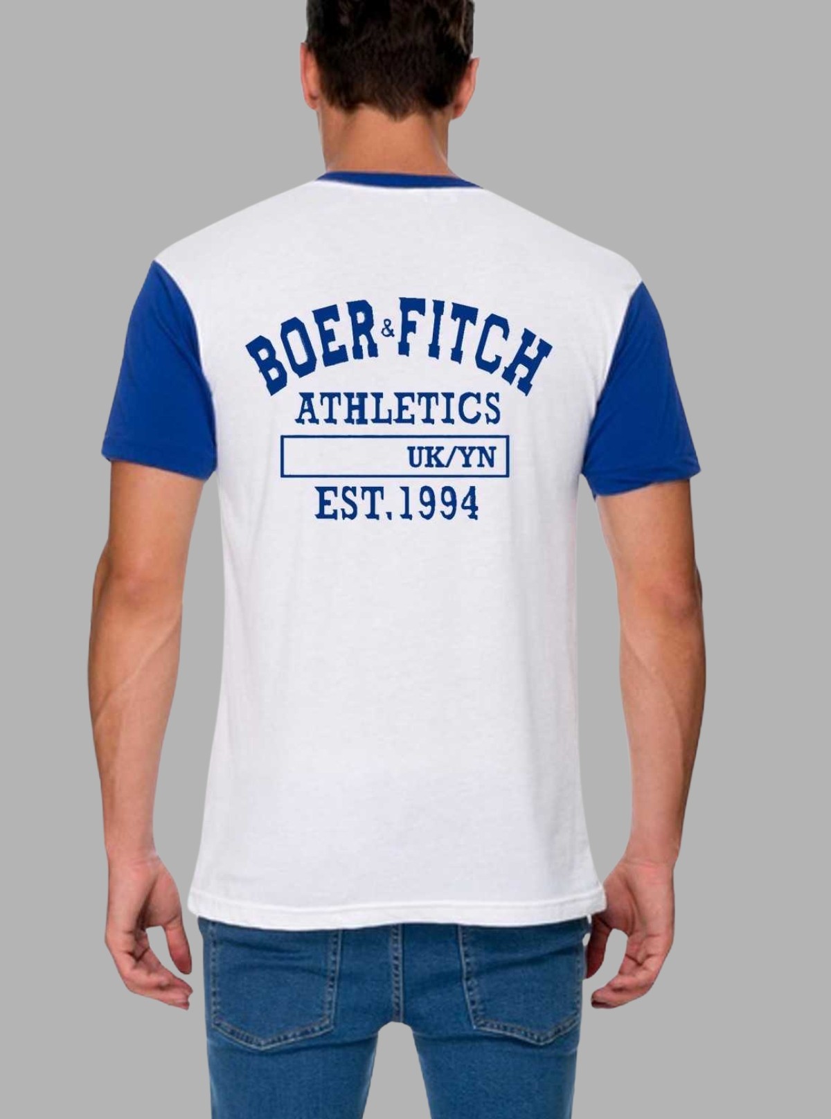 Navy Contrast Athletic Print T-Shirt for Men – Boer and Fitch