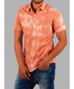 Men’s Orange Tie & Dye Half Sleeve Shirt – Trendy & Comfortable | Boer & Fitch