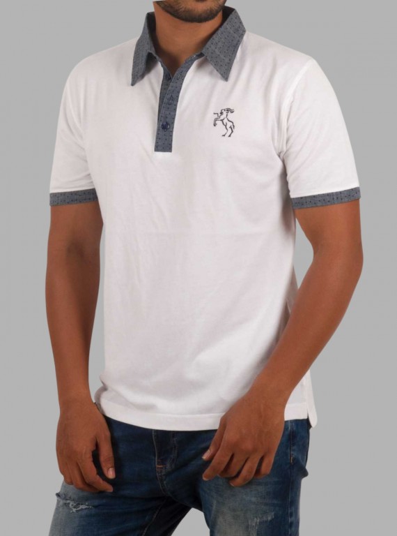 Denim Pique Polo T-Shirt for Men – Classic Cotton Polo by Boer and Fitch