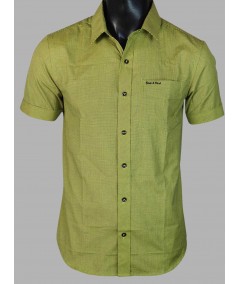 Sage Green Slim Fit Half Sleeve Shirt for Men – Casual Style by Boer and Fitch