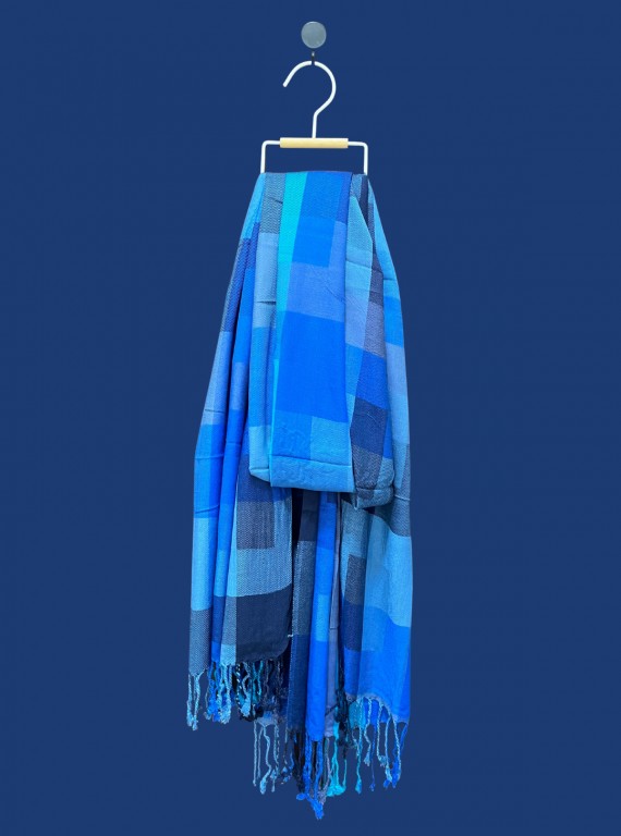 Unisex Blue Viscose Blend Stole – Elegant, Lightweight & All-Season Wrap