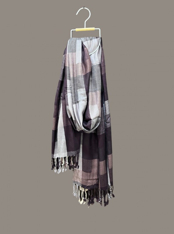 Unisex Brown Stole in Soft Viscose Blend – Elegant & All-Season Wrap