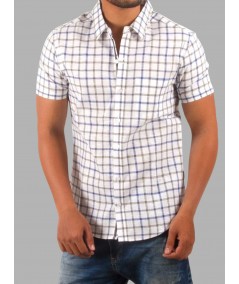 Checked Linen Blend Half Sleeve Shirt for Men – Casual Summer Shirt by Boer and Fitch
