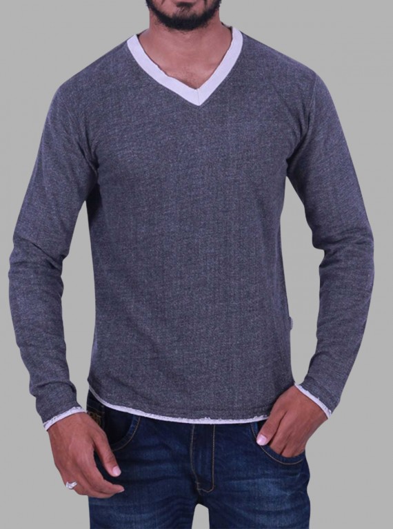 Charcoal Melange V-Neck Sweatshirt – Boer and Fitch