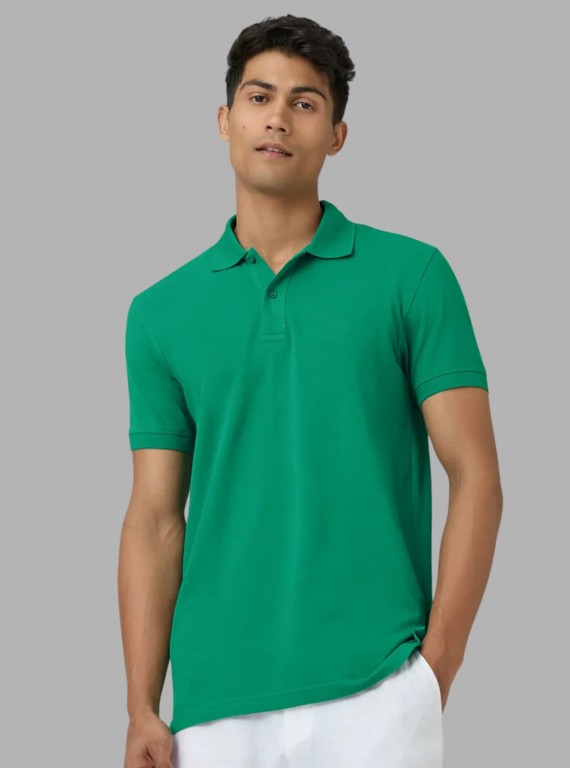 Men’s Parrot Green Polo T-Shirt with Collar & Cuff | 100% Cotton Piqué Knit | Boer & Fitch
