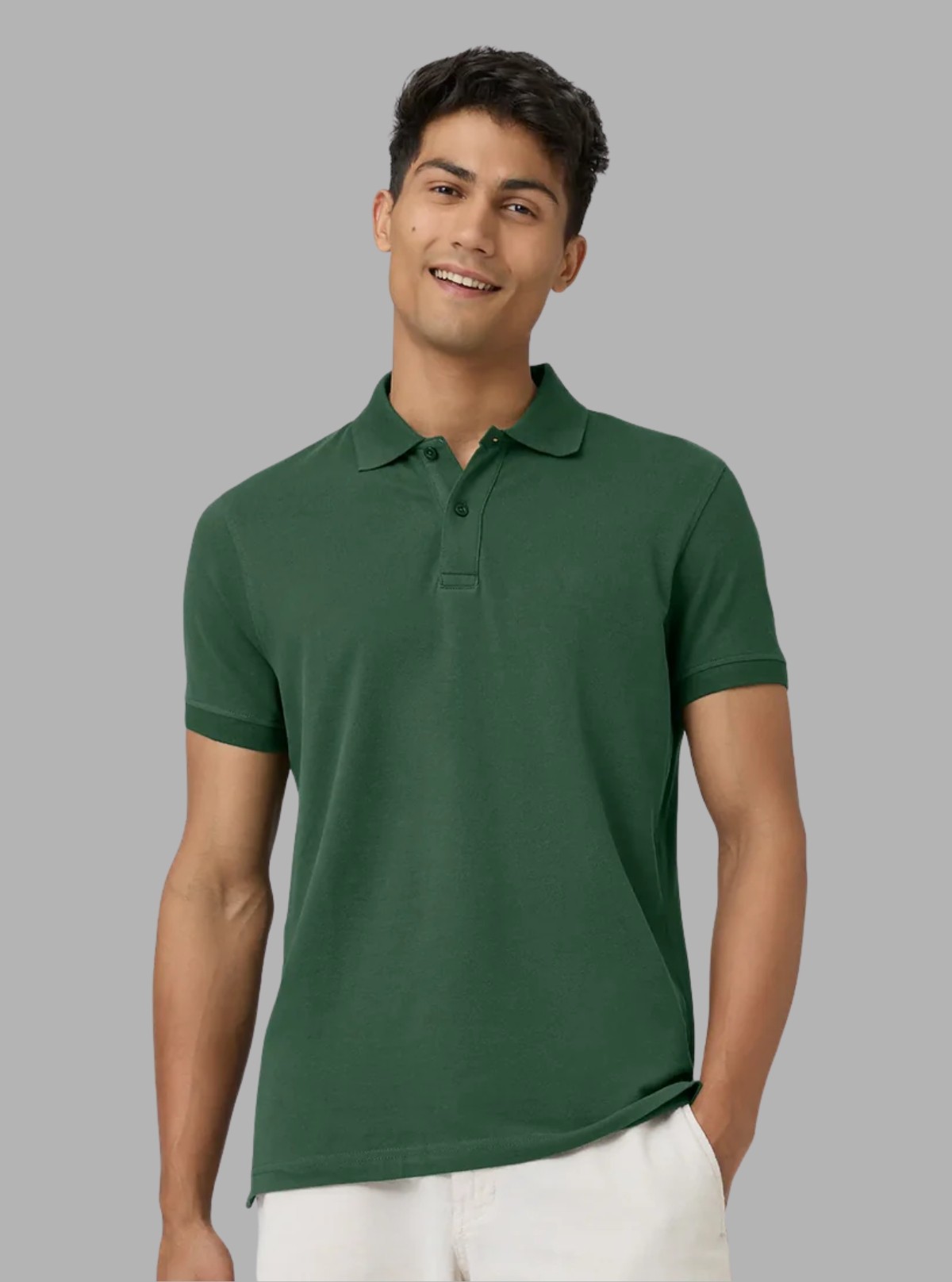 Men’s Bottle Green Polo T-Shirt with Collar & Cuff | 100% Cotton Piqué | Boer & Fitch