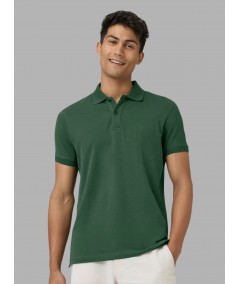 Men’s Bottle Green Polo T-Shirt with Collar & Cuff | 100% Cotton Piqué | Boer & Fitch