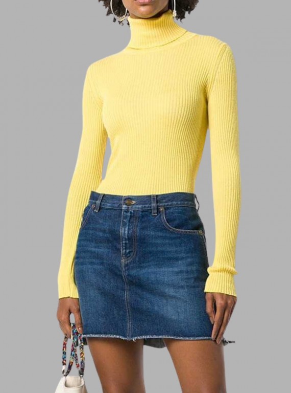 Women’s Bright Yellow Turtle Neck Top – Stylish & Comfortable | Boer & Fitch