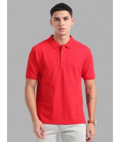 Men’s Red Polo T-Shirt with Collar & Cuff | 100% Cotton Piqué Knit | Boer & Fitch