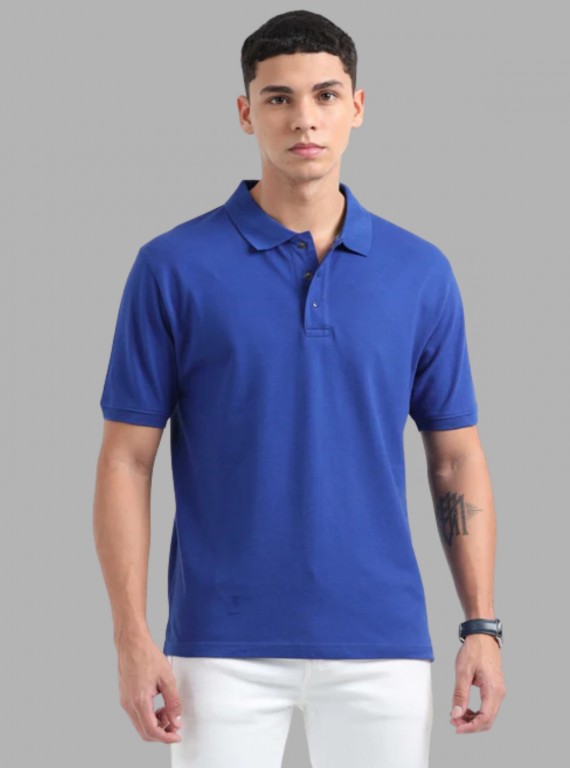 Men’s Royal Blue Polo T-Shirt with Collar & Cuff | 100% Cotton Piqué Knit | Boer & Fitch