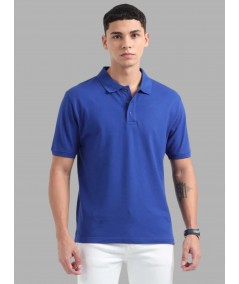 Men’s Royal Blue Polo T-Shirt with Collar & Cuff | 100% Cotton Piqué Knit | Boer & Fitch