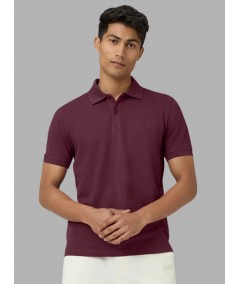 Men’s Burgundy Polo T-Shirt with Collar & Cuff | 100% Cotton Piqué Knit | Boer & Fitch