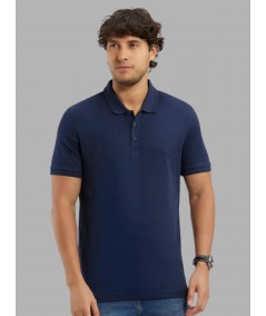 Men’s Navy Polo T-Shirt with Collar & Cuff | 100% Cotton Piqué Knit | Boer & Fitch