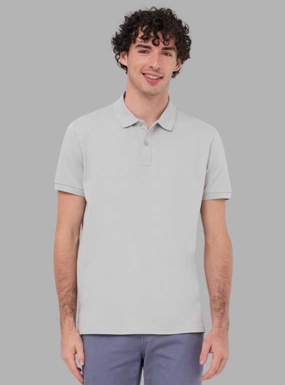 Men’s Grey Pique Polo T-Shirt – Classic Fit, Breathable & Timeless Style